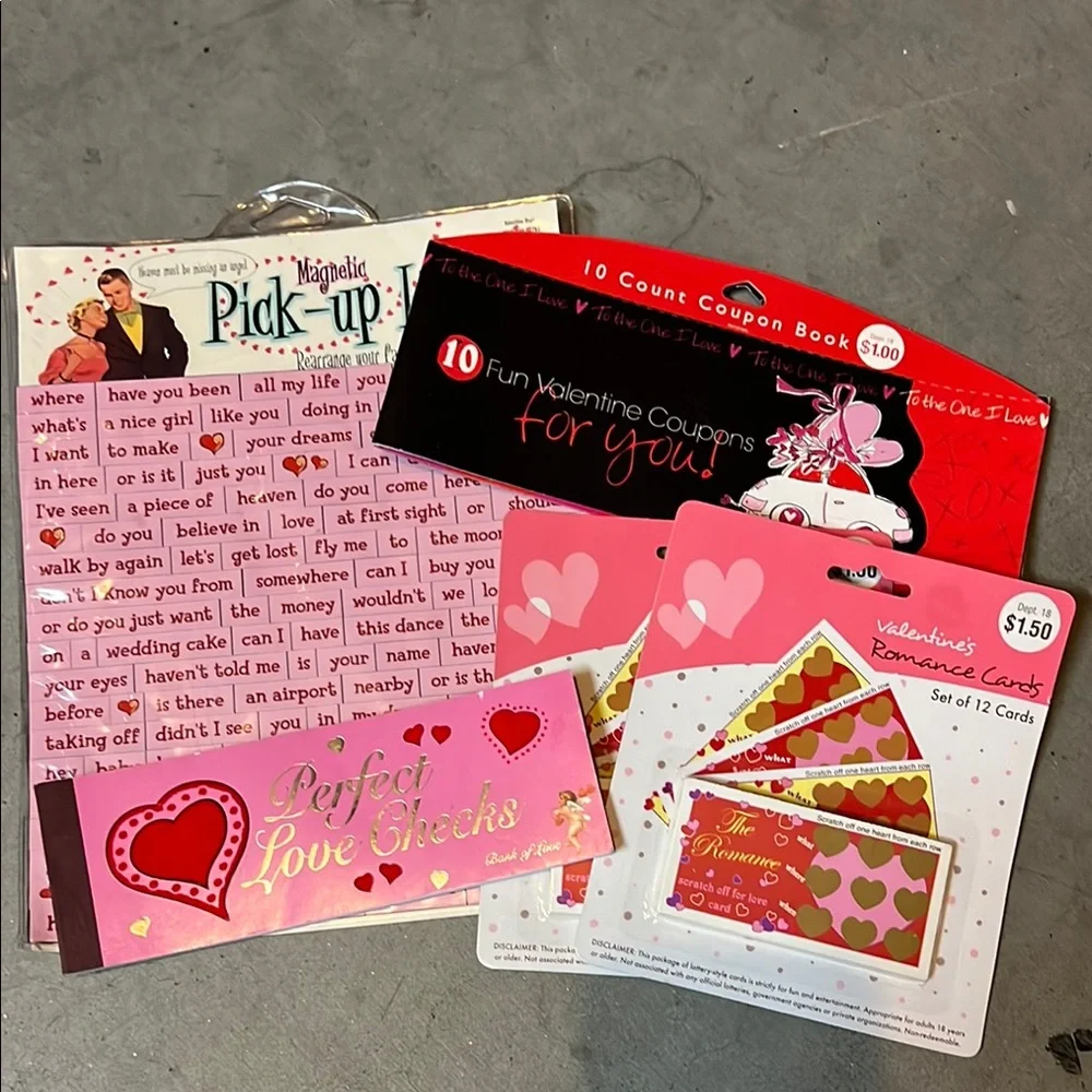 Valentine's Day Love Card Set with Red and Pink Accents